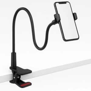 Flexible Gooseneck Phone Holder for Bed and Desk with Strong Clamp
